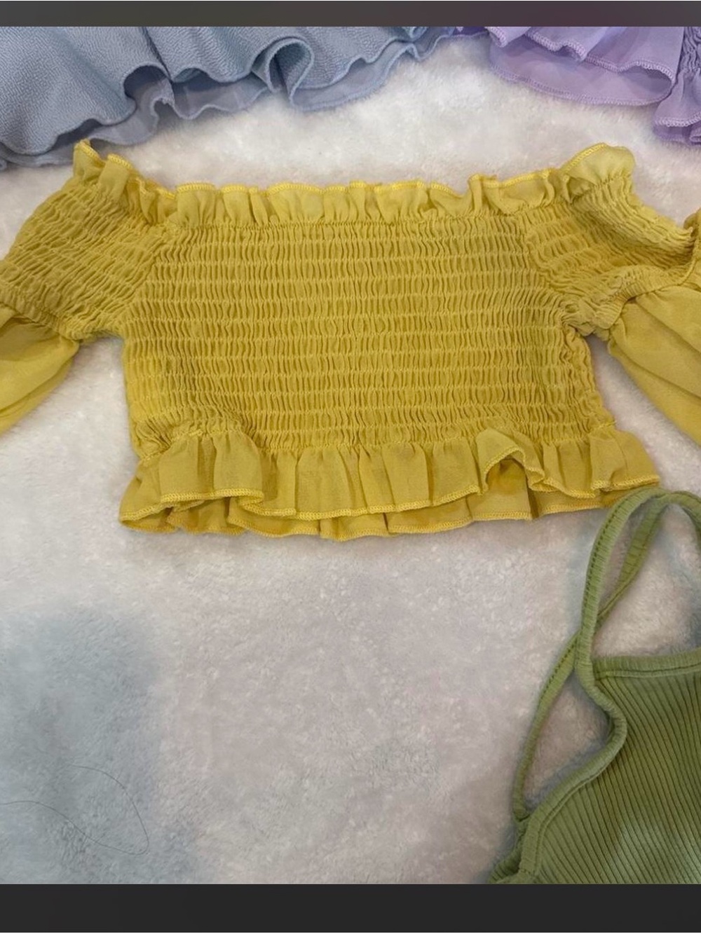 Girls' Ruffle Cropped Tops - Multicolor Set - Picture 3 of 8